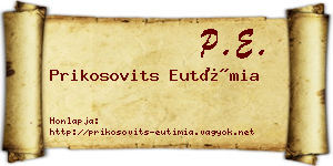 Prikosovits Eutímia névjegykártya